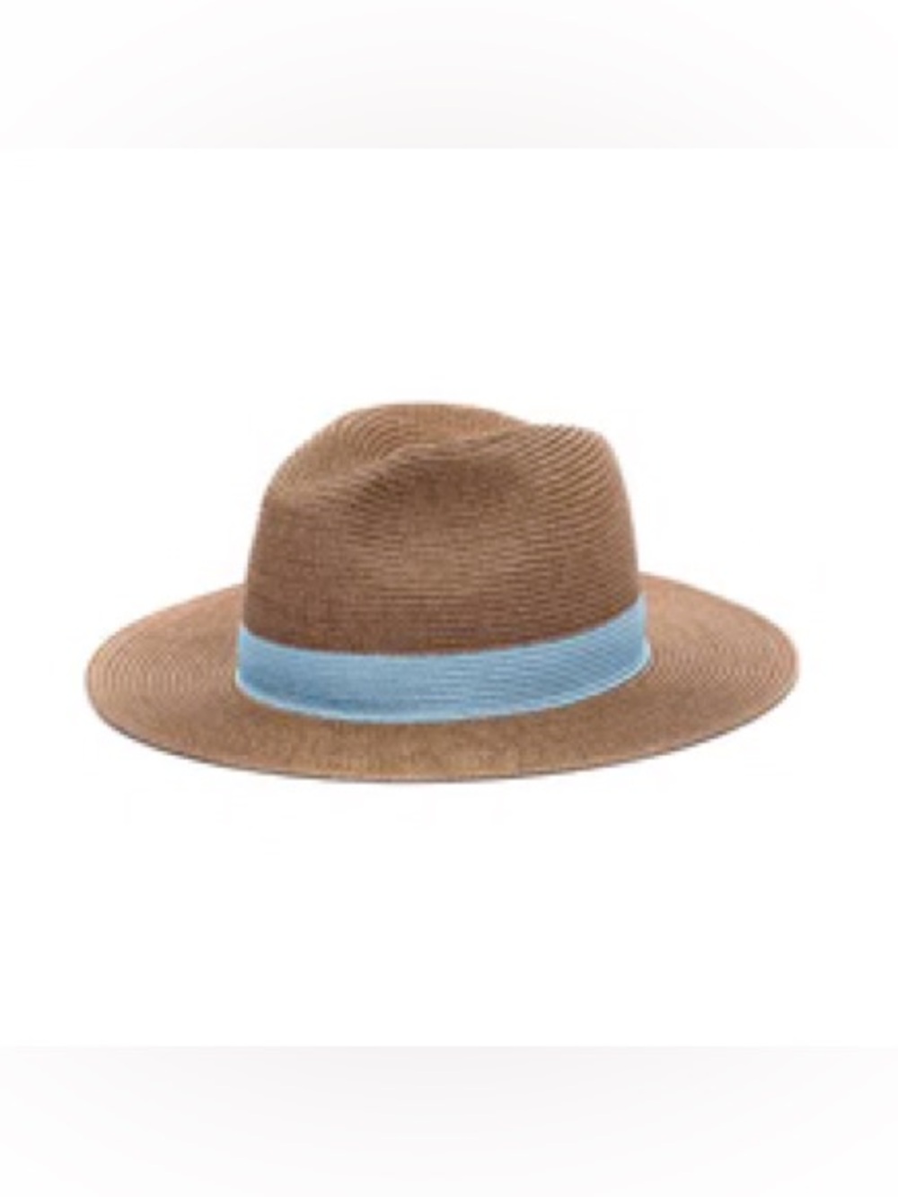 Lastelier Paris Brown Packable Fedora Sun Hat Blue Band Size M Made in Italy